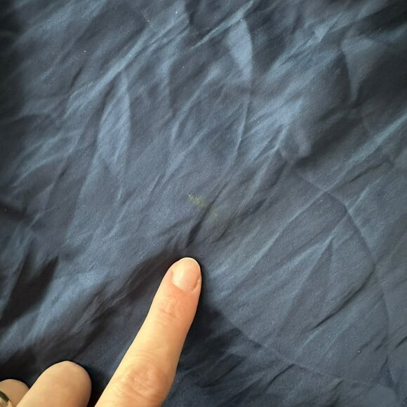 Reiss Womens Size 4 Zaria Drape Navy Satin Dress Sleeveless Ruched Bodycon Mini - Picture 7 of 11